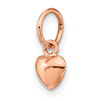 14K Rose Polished 3-D Puffed Heart Charm-K794