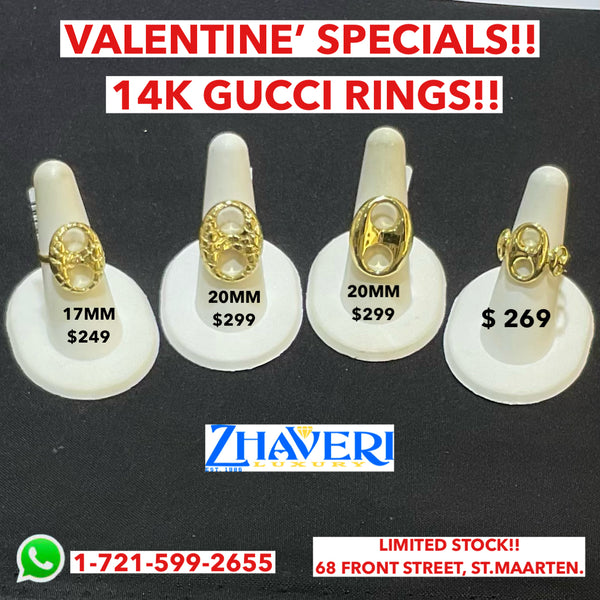 VALENTINE'S SPECIALS!! 14K GUCCI RINGS!