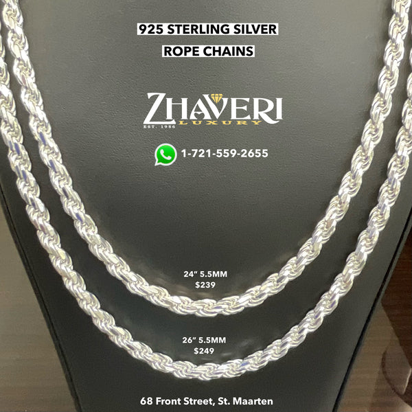 STERLING SLIVER ROPE CHAINS