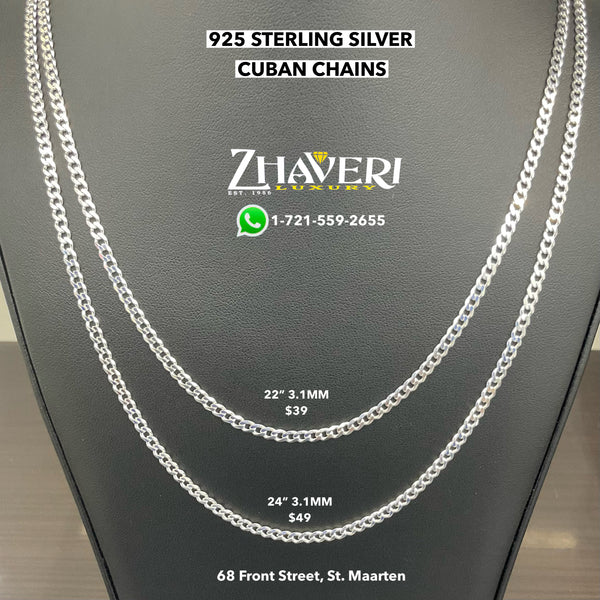 STERLING SILVER CUBAN CHAINS