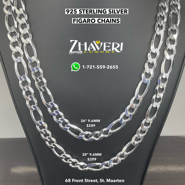 STERLING SILVER FIGARO CHAINS