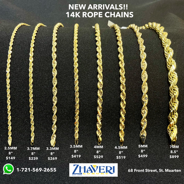 NEW ARRIVALS!! 14K ROPE CHAINS!