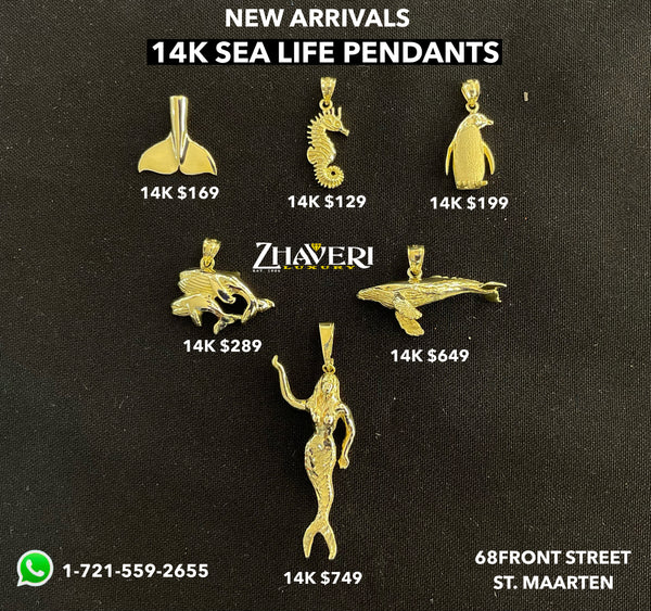 NEW ARRIVALS!! 14K SEA LIFE PENDANTS!!