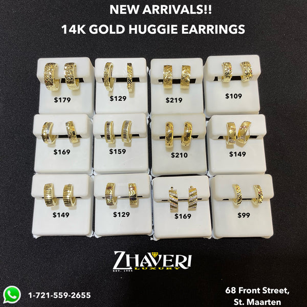 NEW ARRIVALS!! 14K GOLD HUGGIE EARRINGS