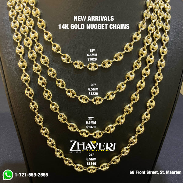 NEW ARRIVALS! 14K GOLD NUGGET CHAINS!