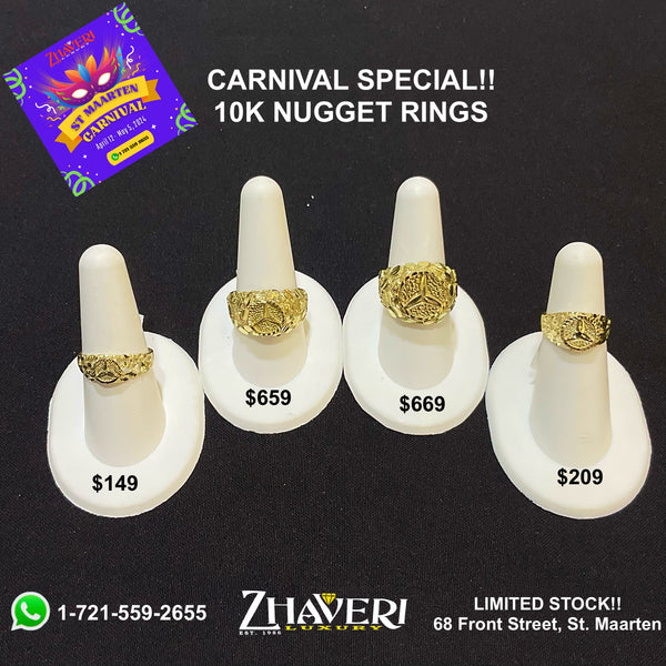 CARNIVAL SPECIALS!! 10K NUGGET RINGS