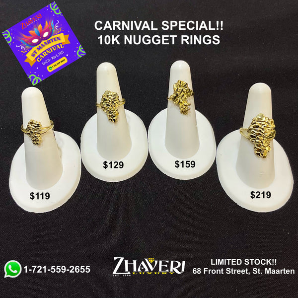 CARNIVAL SPECIALS!! 10K NUGGET RINGS