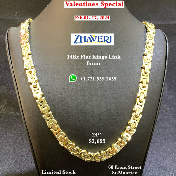 VALENTINE'S SPECIALS!! 14K FLAT KINGS LINK CHAIN!