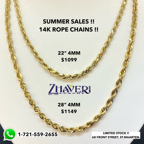 SUMMER SALES!! 14K ROPE GOLD CHAINS!!