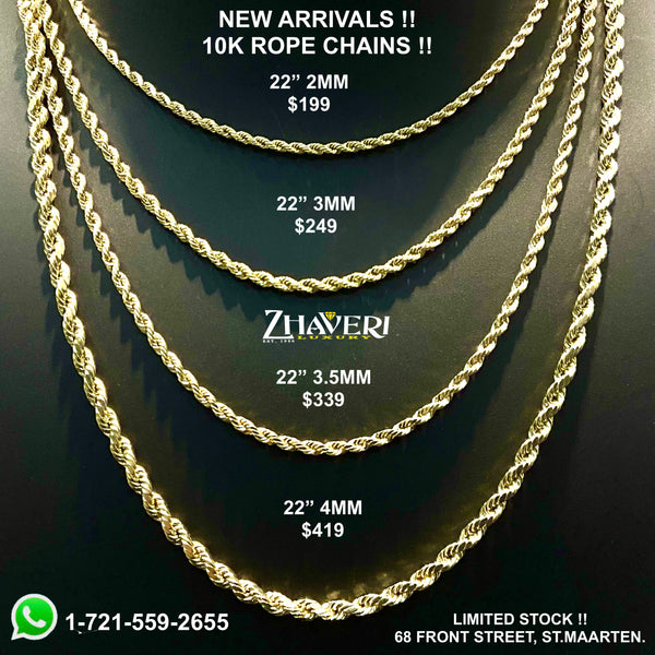 NEW ARRIVALS!! 10K ROPE CHAINS!!