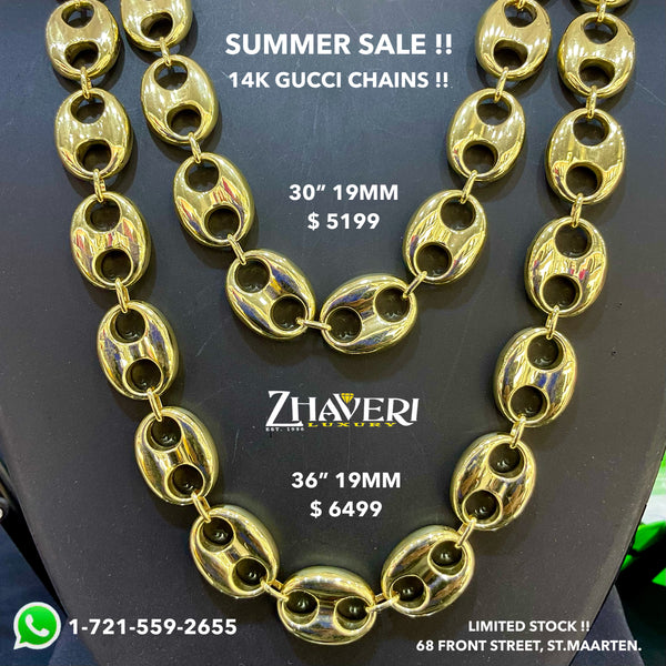 14K GUCCI GOLD CHAINS 19MM