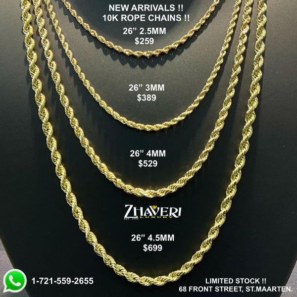 NEW ARRIVALS!! 10K ROPE CHAINS!!
