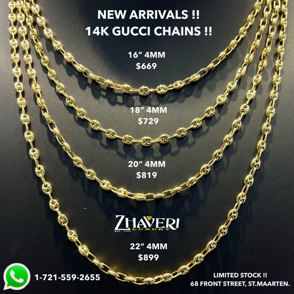 NEW ARRIVALS!! 14K GUCCI CHAINS!!