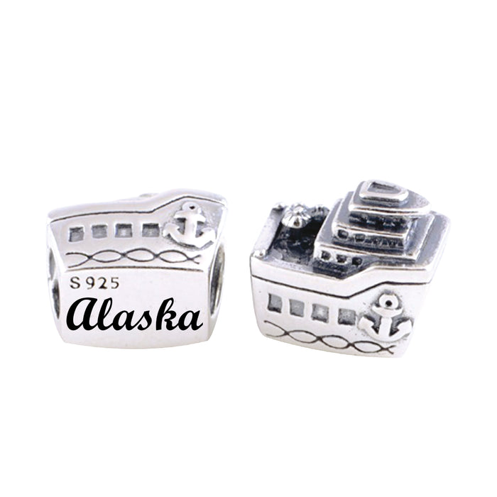 ALASKA ENGRAVED CRUISE SHIP PANDORA CHARM