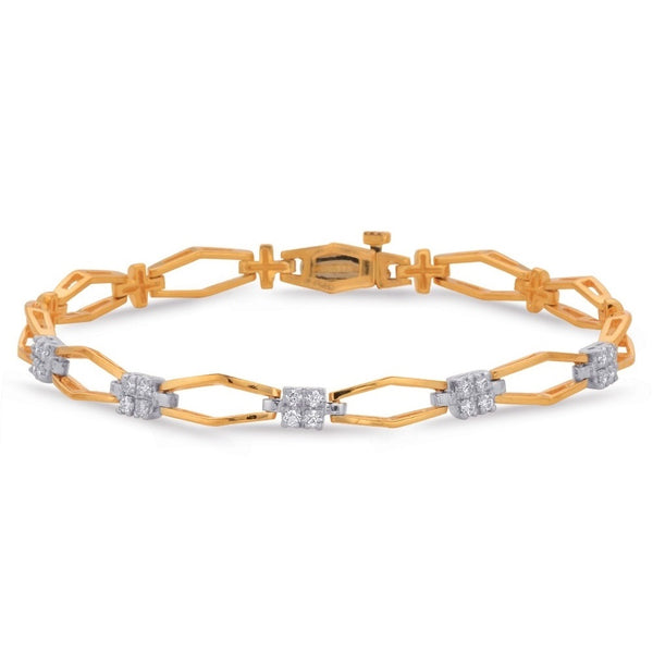 Rose & White Gold Diamond Bracelet - B0044-1.75MRW