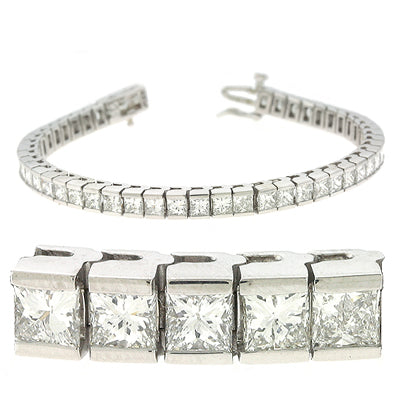 Princess Cut Bracelet - B0143-13WG