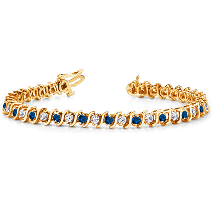 Yellow Gold Sapphire & Diamond Bracelet - B4000-1SYG