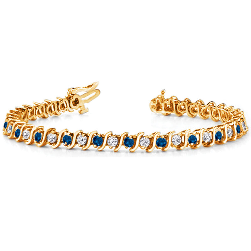 Yellow Gold Sapphire & Diamond Bracelet - B4000-1SYG