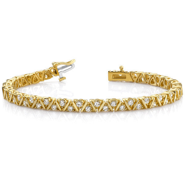 Zig-zag Tennis Bracelet  # B4007-3 - Zhaveri Jewelers