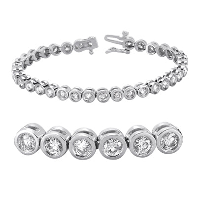 Tube Set Diamond Bracelet - B4011-2WG