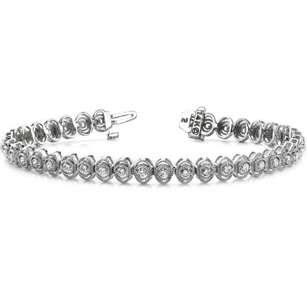 White Gold Diamond Bracelet  # B4014-1.2WG - Zhaveri Jewelers