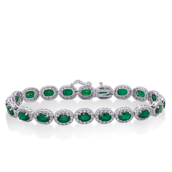 Emerald & Diamond Bracelet - B4046-EWG
