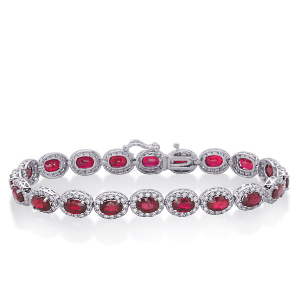Ruby & Diamond Bracelet - B4046-RWG