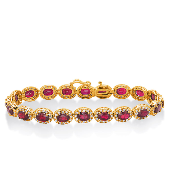 Ruby & Diamond Bracelet - B4046-RYG