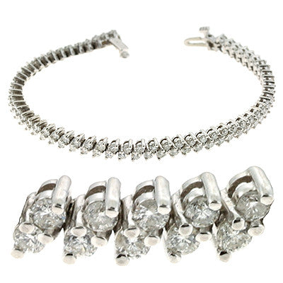 White Gold Diamond Bracelet  # B4047-5WG - Zhaveri Jewelers