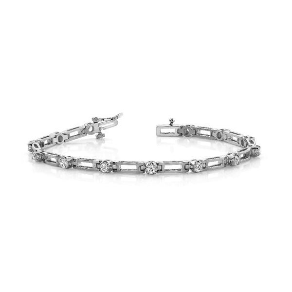 White Gold Diamond Bracelet - B4053-3MMWG