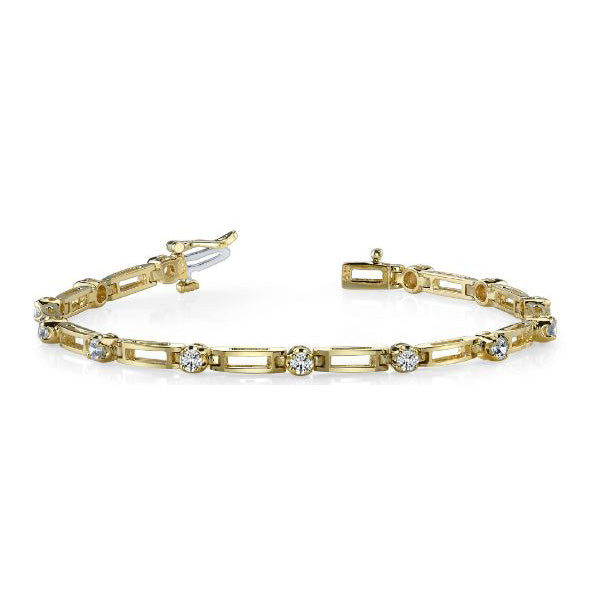 Yellow & White Gold Diamond Bracelet - B4053-3MMYW