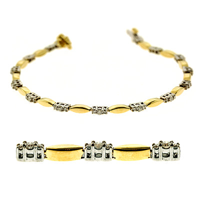 Yellow & White Gold Diamond Bracelet - B4057-1YW