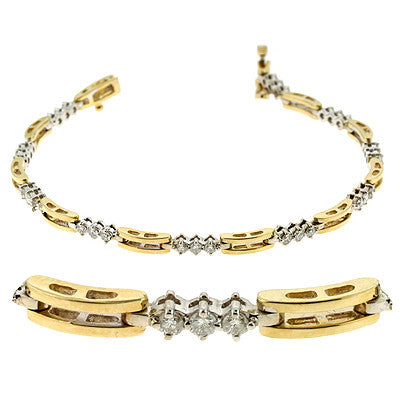 Yellow & White Gold Diamond Bracelet  # B4082-1YW - Zhaveri Jewelers