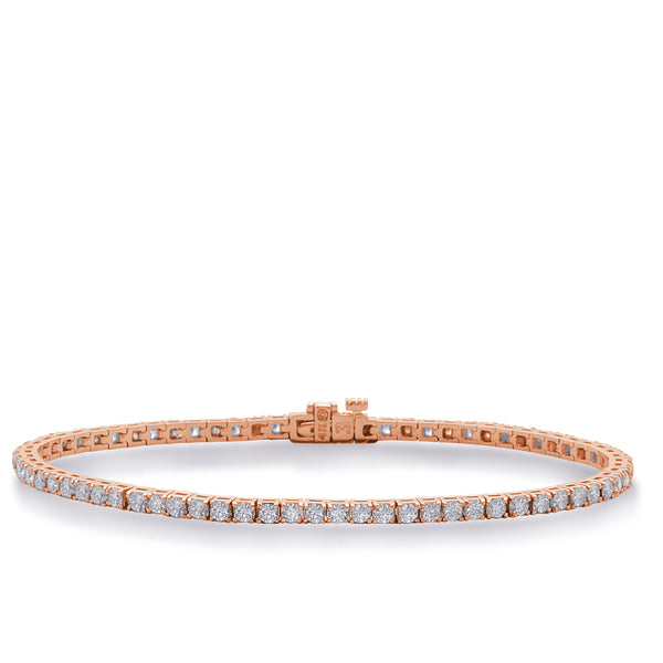 Rose Gold Diamond Tennis Bracelet - B4101-2RG