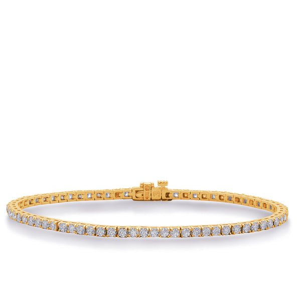 Yellow Gold Diamond Tennis Bracelet - B4101-2YG
