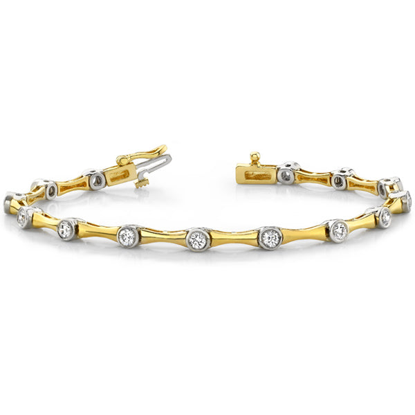 Yellow & White Gold Diamond Bracelet - B4131-2.5MYW