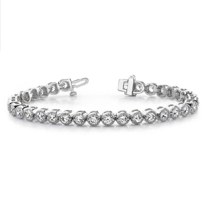 Diamond Millgrain Bracelet - B4160-8WG