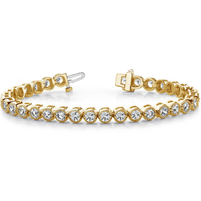 Diamond Millgrain Bracelet - B4160-8YG