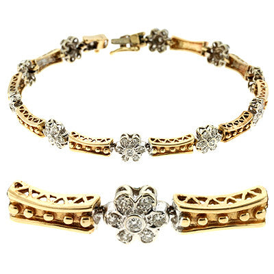 Yellow & White Gold Diamond Bracelet  # B4176 - Zhaveri Jewelers