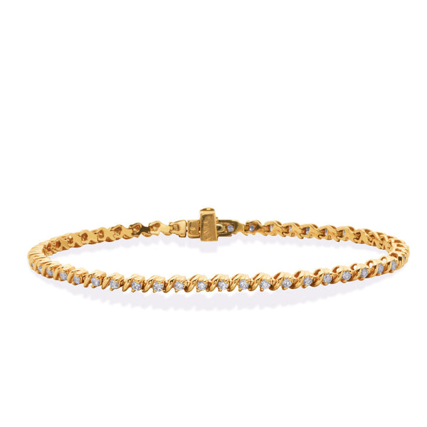 Yellow Gold Diamond Bracelet - B4202-1YG