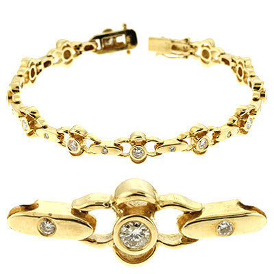 Yellow & White Gold Diamond Bracelet  # B4210 - Zhaveri Jewelers