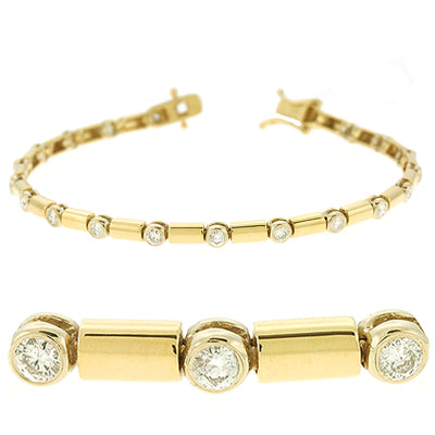 Yellow & White Gold Diamond Bracelet - B4225YW