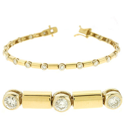 Yellow & White Gold Diamond Bracelet  # B4225 - Zhaveri Jewelers