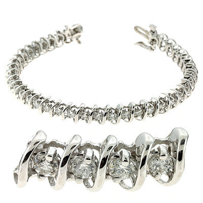 White Gold Diamond Bracelet  # B4253-4WG - Zhaveri Jewelers