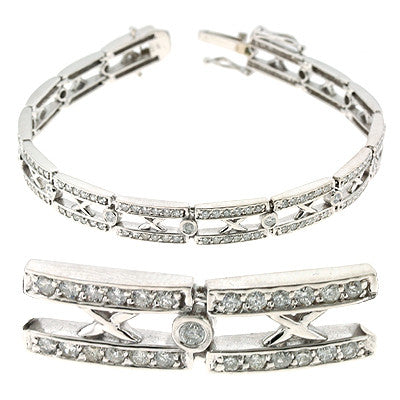 White Gold Diamond Bracelet  # B4279WG - Zhaveri Jewelers