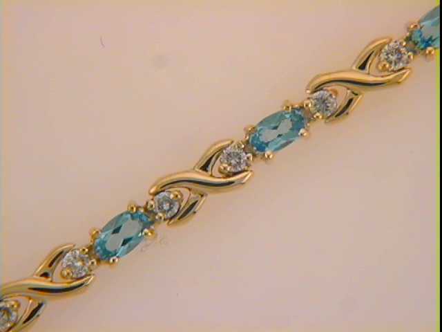 Blue Topaz./ Dia Bracelet - B4309-BT