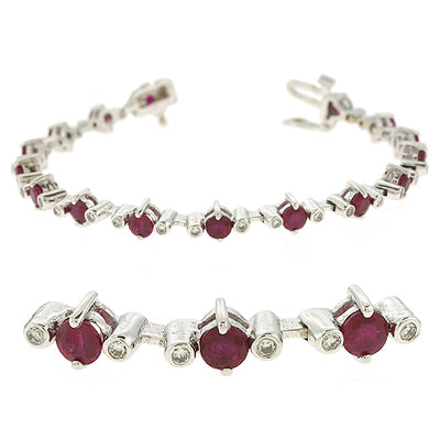 Ruby & Diamond Bracelet - B4311-RWG