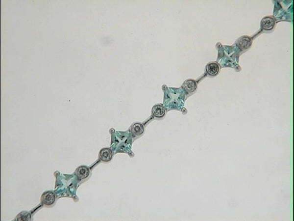 Aquamarine./diamond Bracelet - B4316-AQW