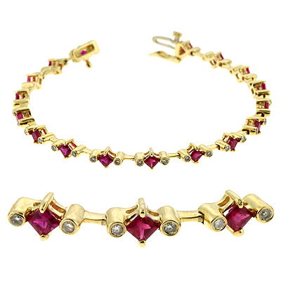 Ruby & Diamond Bracelet - B4325-R