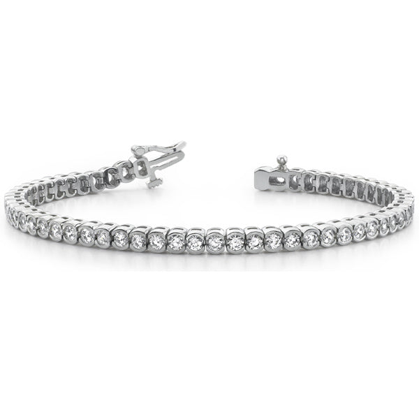 Tube Set Diamond Bracelet - B4336-2WG
